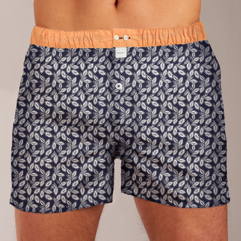Luisa_boxershort_men_innerlayer_blue_pattern_pastel_orange_waistband
